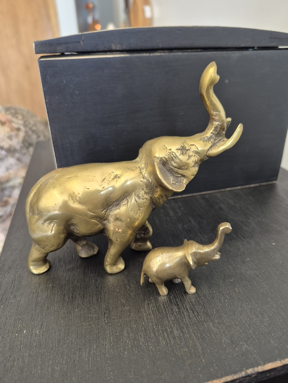 Brass Elephant Figurine Set -  Home Art Décor